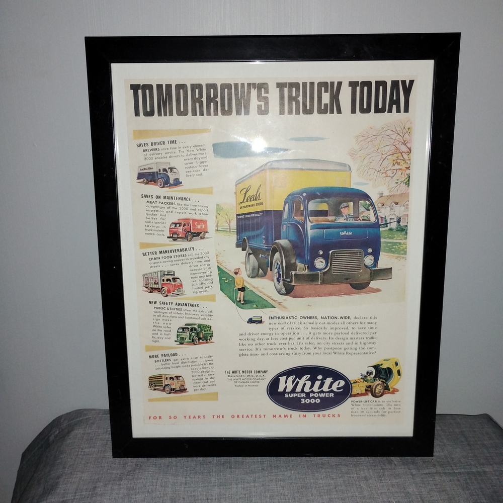 Retro Truck Advertisement Framed Wall Art